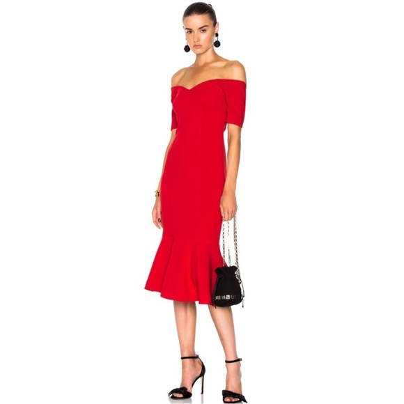 Cinq A Sept Marta Dress in Carmine Red 0 NWOT - Picture 5 of 12